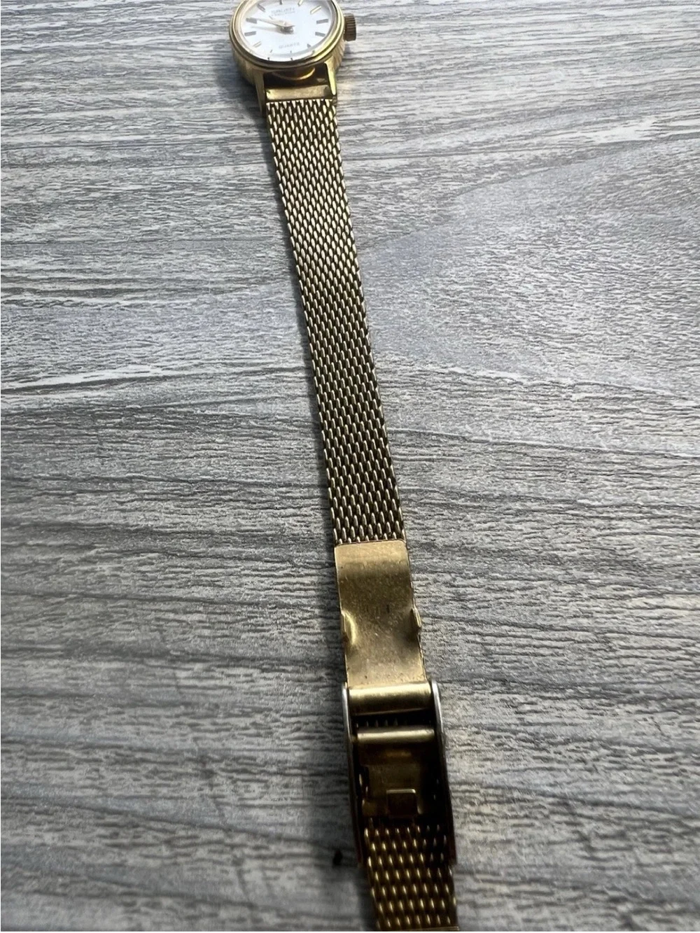 Gruen Precision Gold Tone Quartz Watch - White Dial